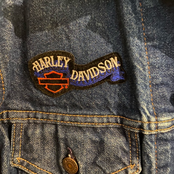 Custom Vintage Levi’s Denim Harley Davidson Jacket - Picture 3 of 8